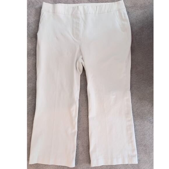 Spanx Elastic Waist Pants Women's Sz 1X White Straight Crop Leg Stretch Pull-on - Picture 5 of 15